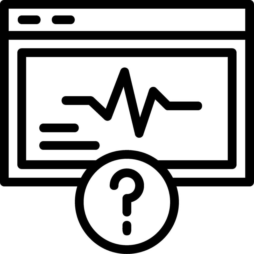 quiz pulse linea icona vettore