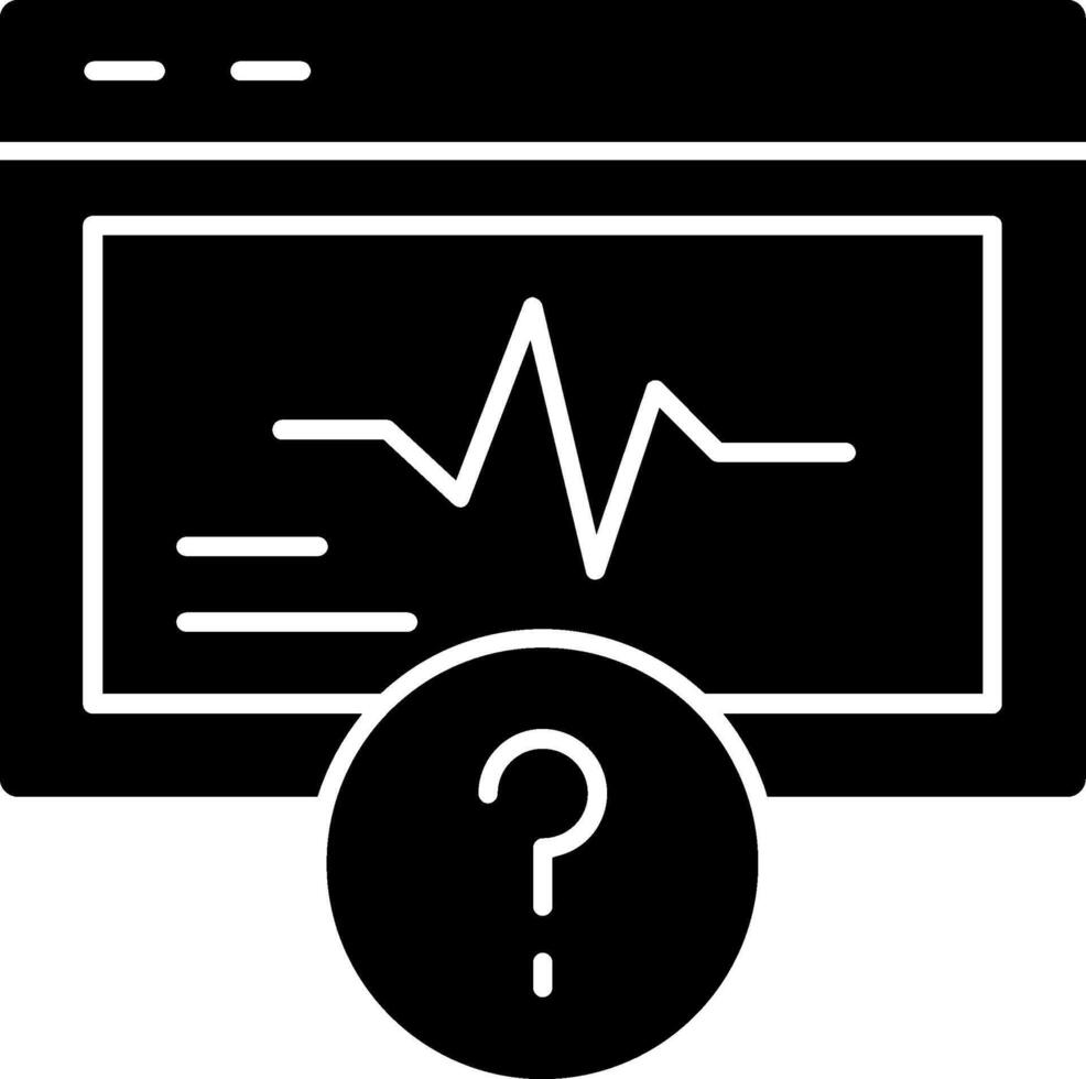 quiz pulse glifo icona vettore