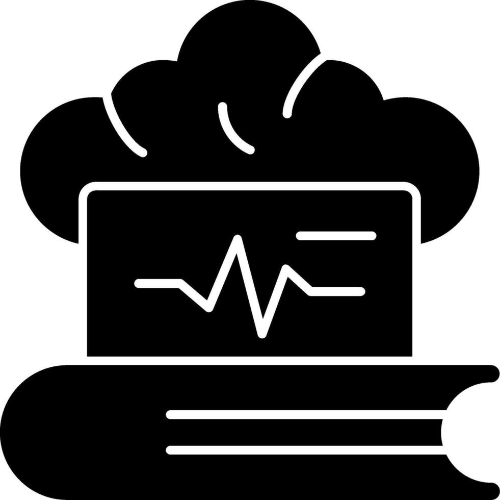 imparare pulse iq glifo icona vettore