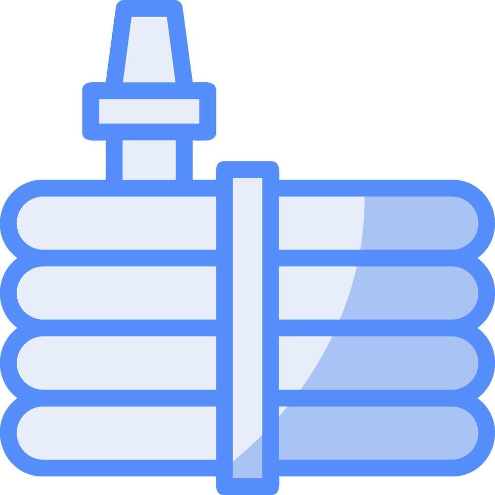 giardino tubo flessibile linea pieno blu icona vettore