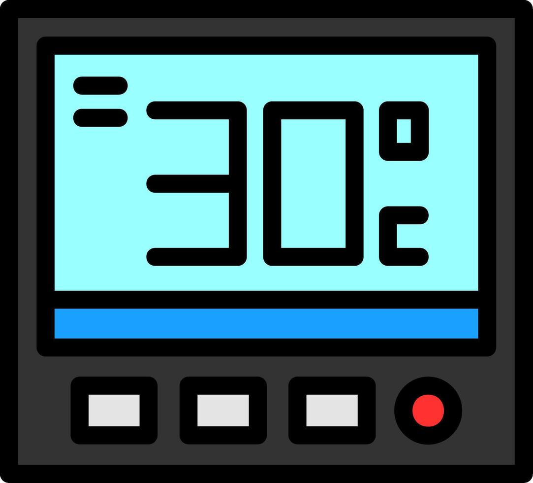 termostato linea pieno icona vettore