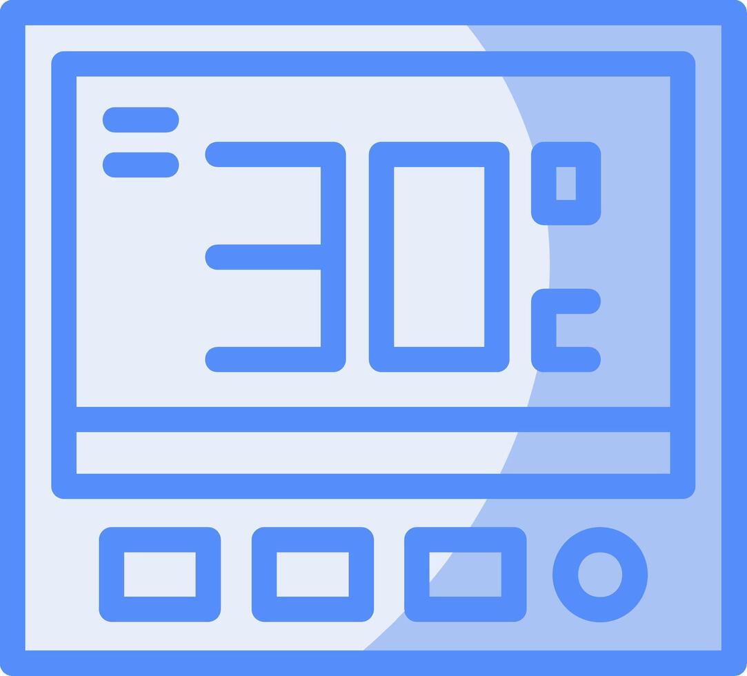 termostato linea pieno blu icona vettore