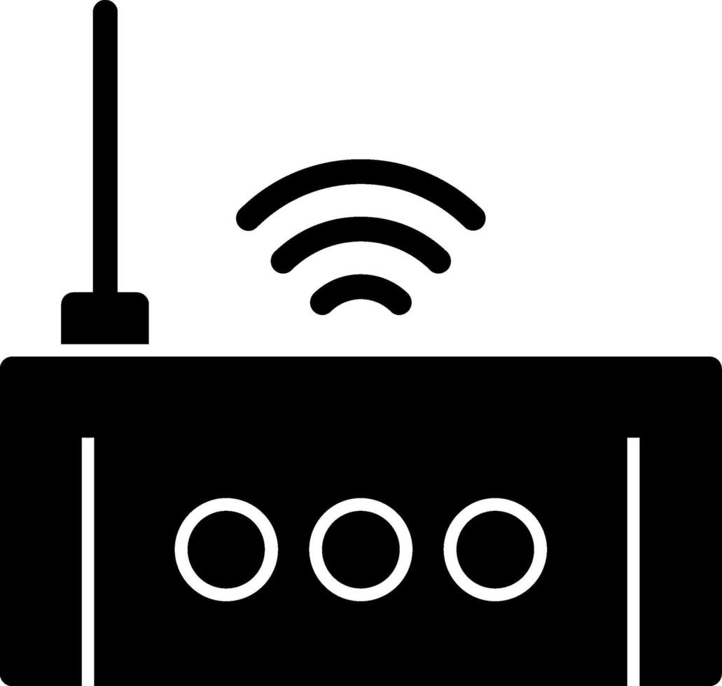 Wi-Fi router glifo icona vettore