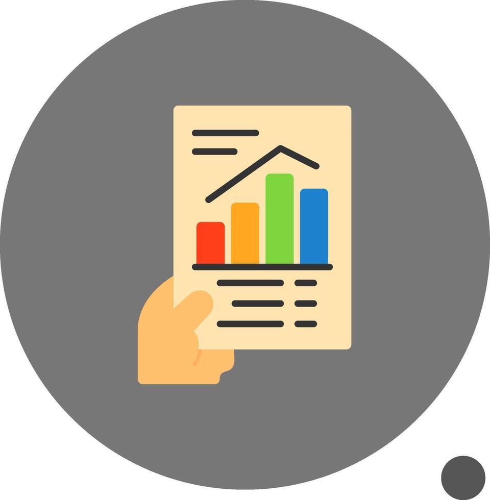 mano Tenere un' grafico indicando progresso piatto ombra icona vettore