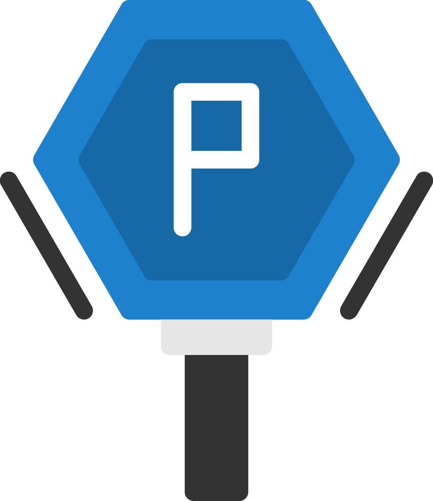 icona piana del segno di parcheggio vettore