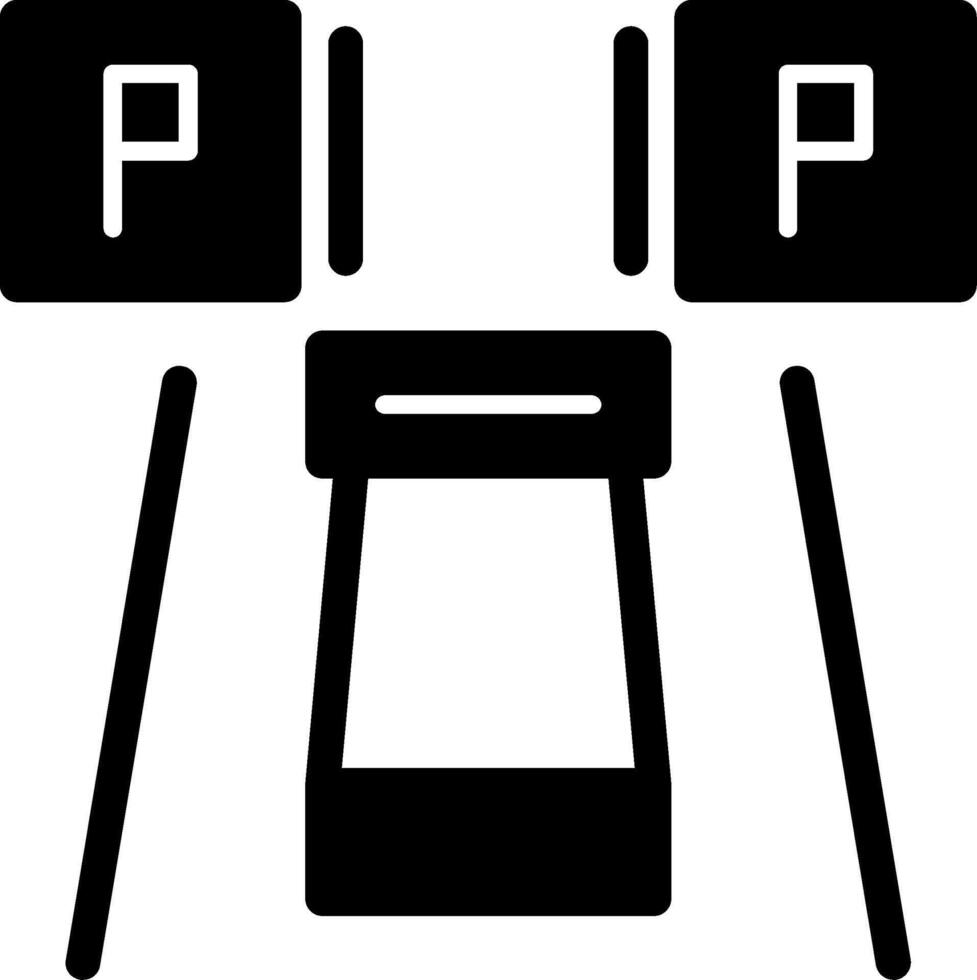 parcheggio prenotazione glifo icona vettore