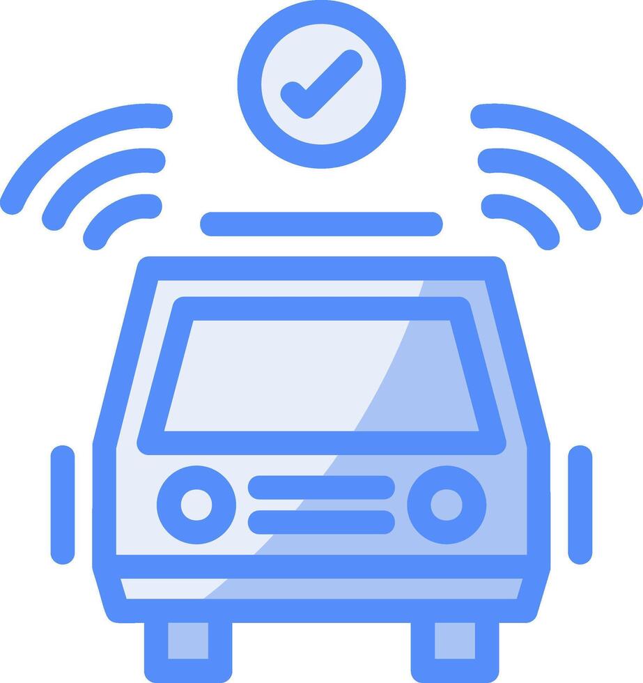 parcheggio guida sistema linea pieno blu icona vettore