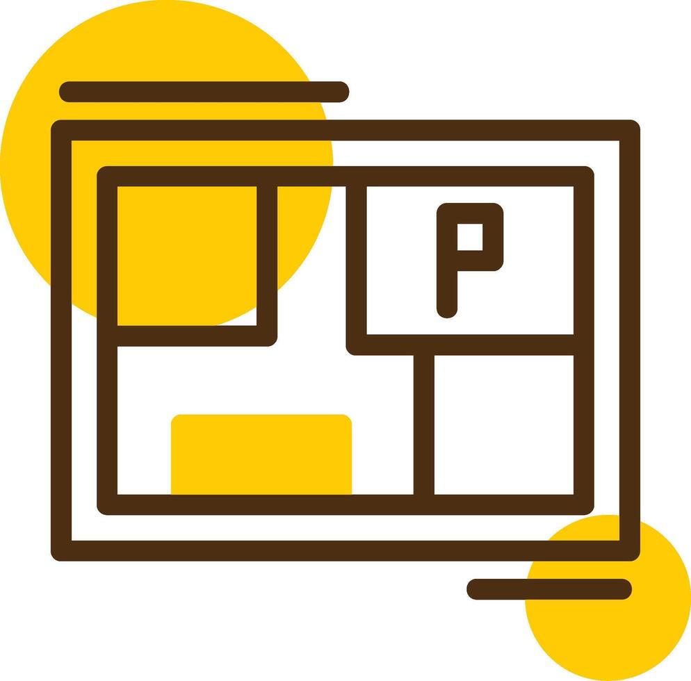 parcheggio carta geografica giallo lieanr cerchio icona vettore