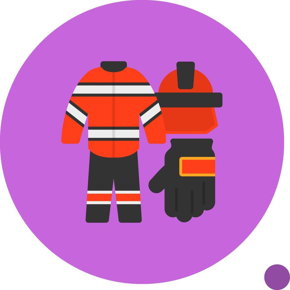 pompiere uniforme piatto ombra icona vettore