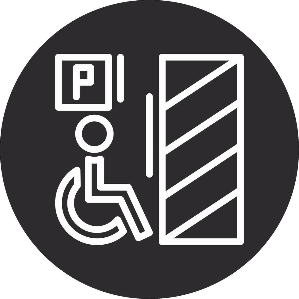 Accessibile alle sedie a rotelle parcheggio rovesciato icona vettore