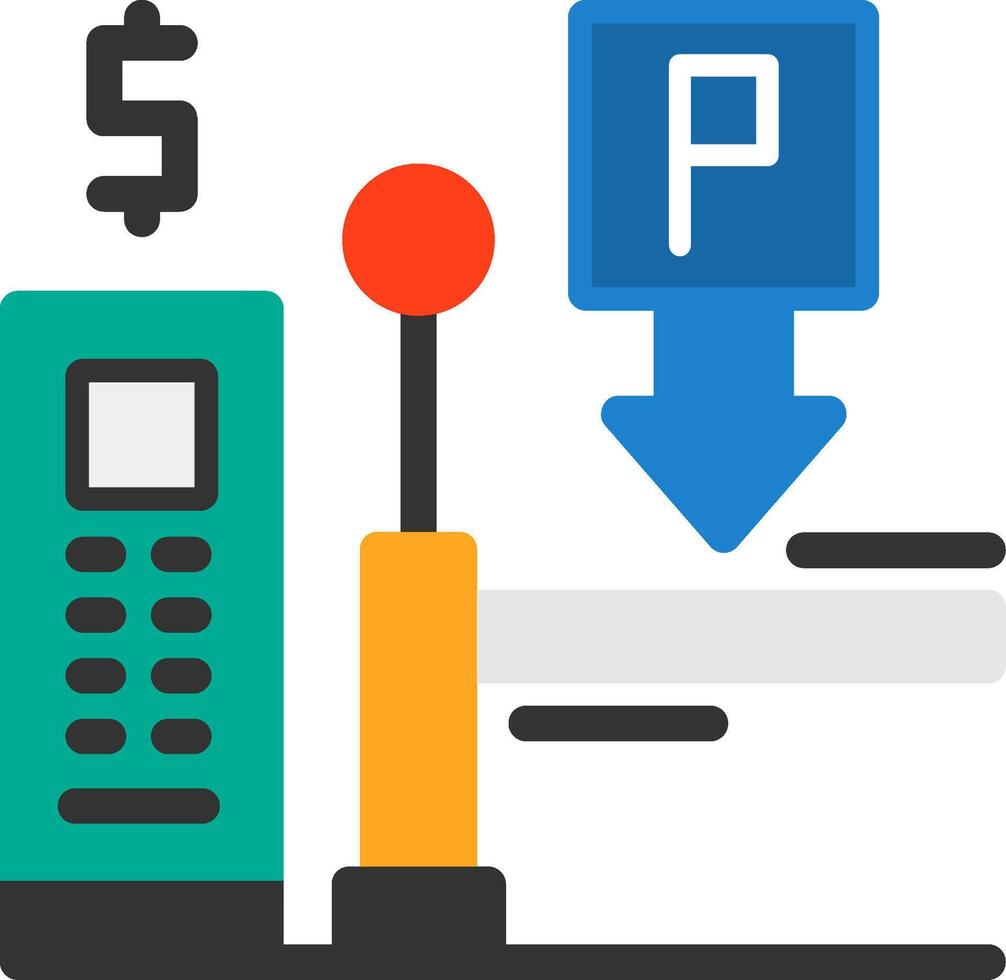 pagare su iscrizione parcheggio piatto icona vettore