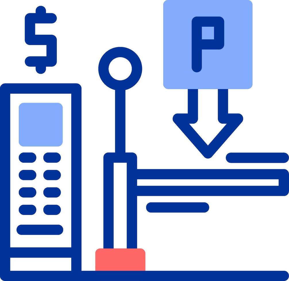pagare su iscrizione parcheggio colore pieno icona vettore