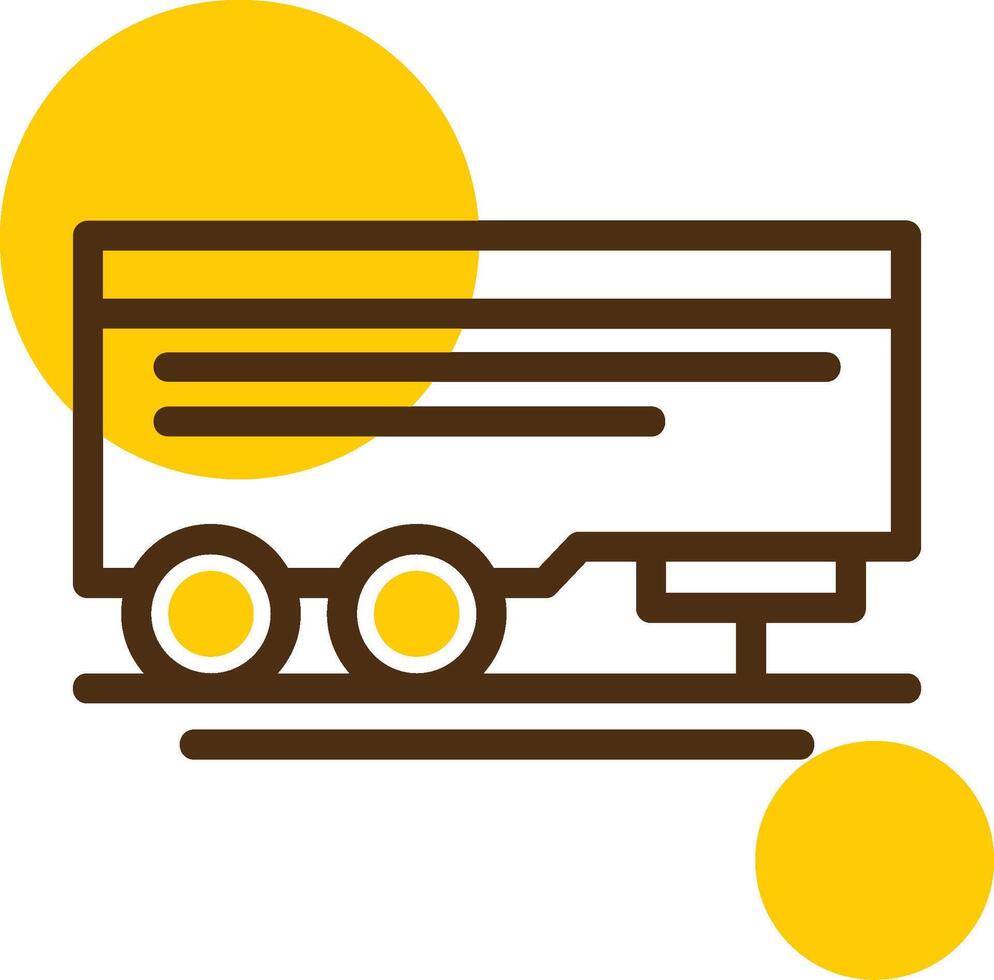 parcheggiata trailer giallo lieanr cerchio icona vettore