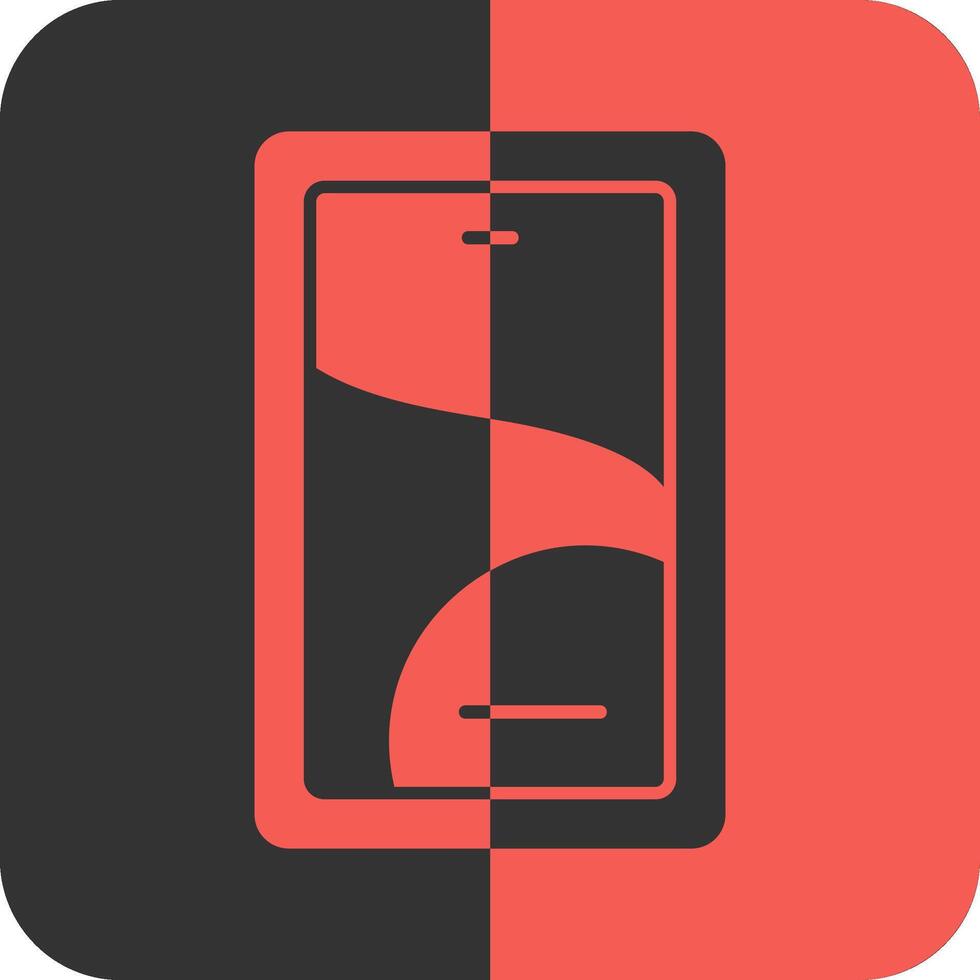 smartphone rosso inverso icona vettore