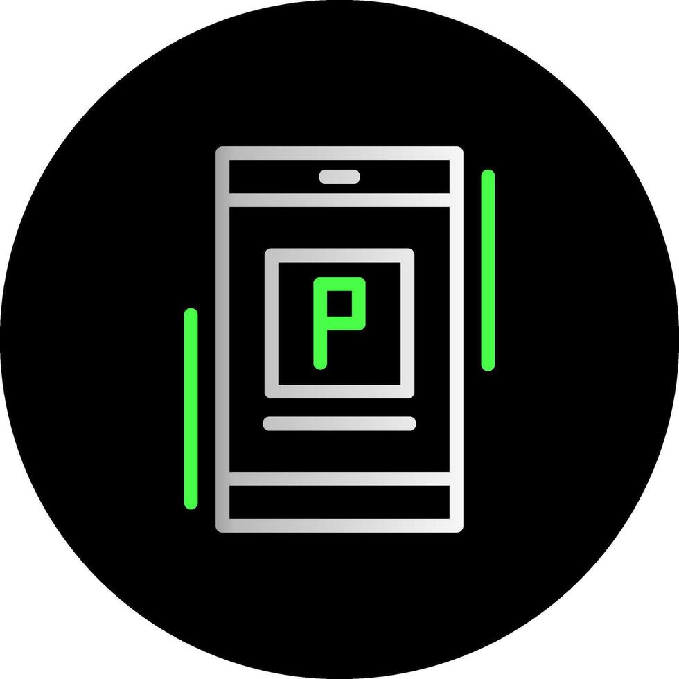 parcheggio App linea doppio pendenza cerchio iconduale pendenza cerchio icona vettore