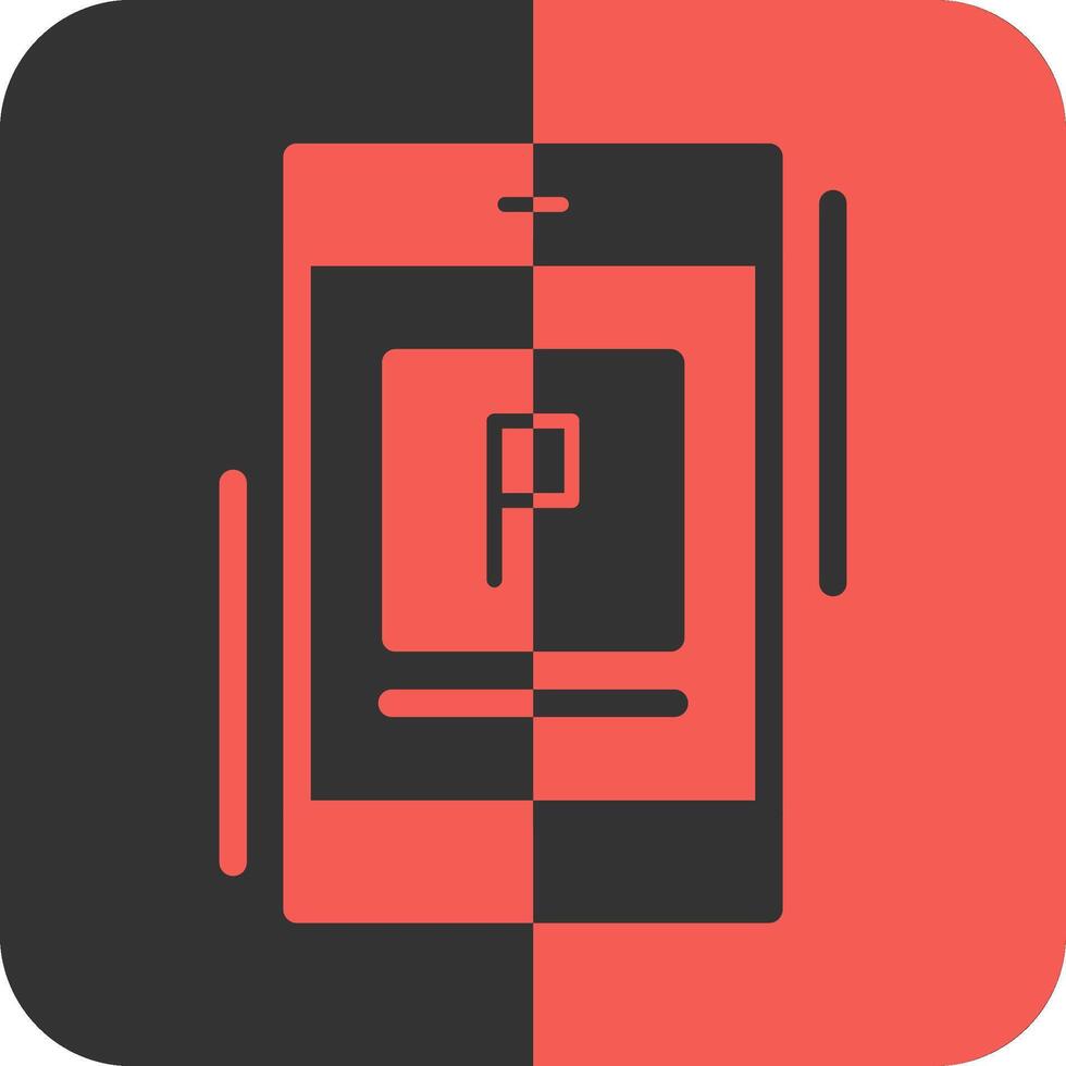 parcheggio App linea rosso inverso iconarossa inverso icona vettore