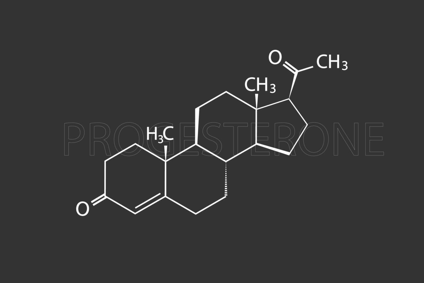 progesterone molecolare scheletrico chimico formula vettore