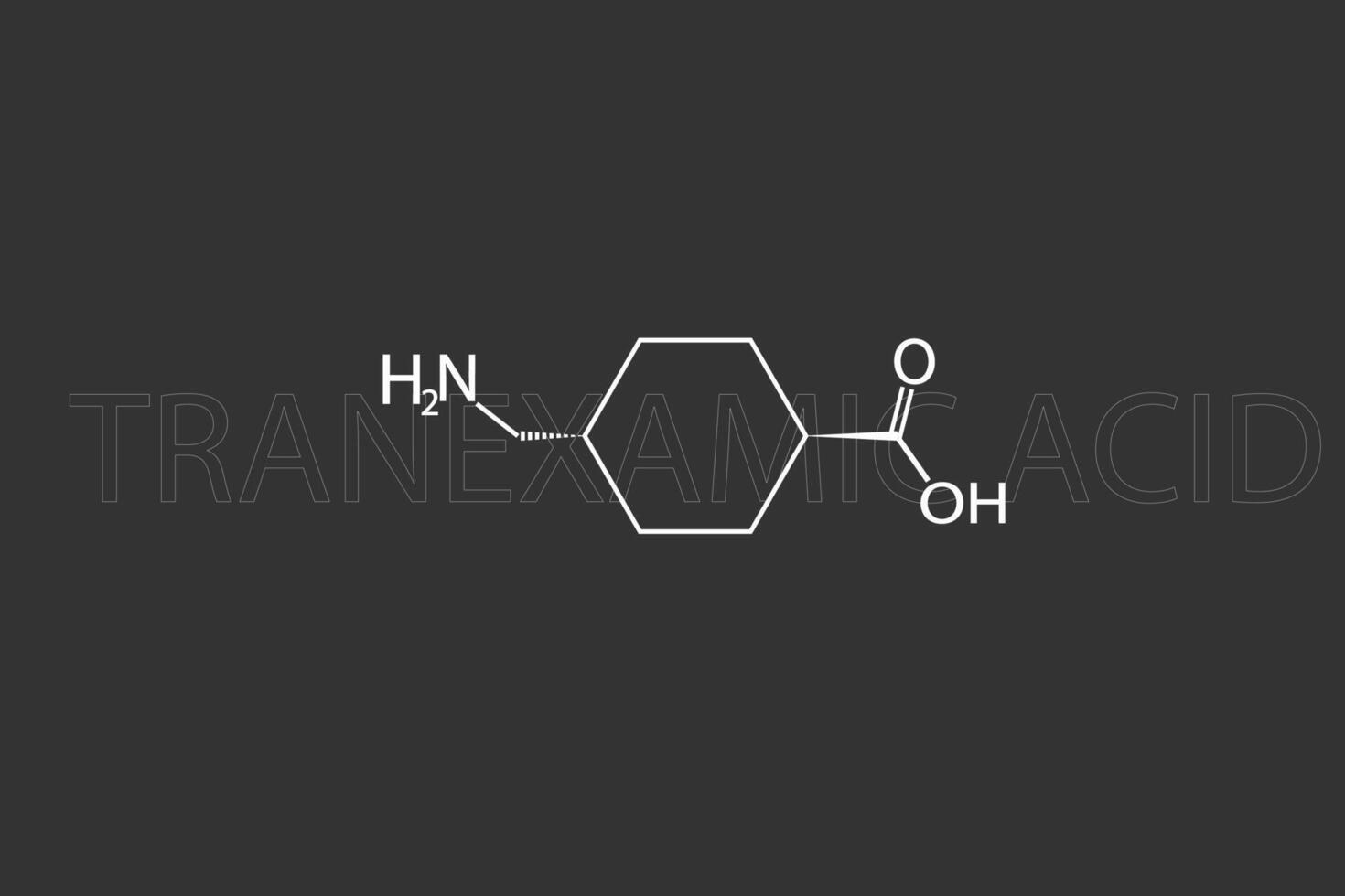 tranexamico acido molecolare scheletrico chimico formula vettore