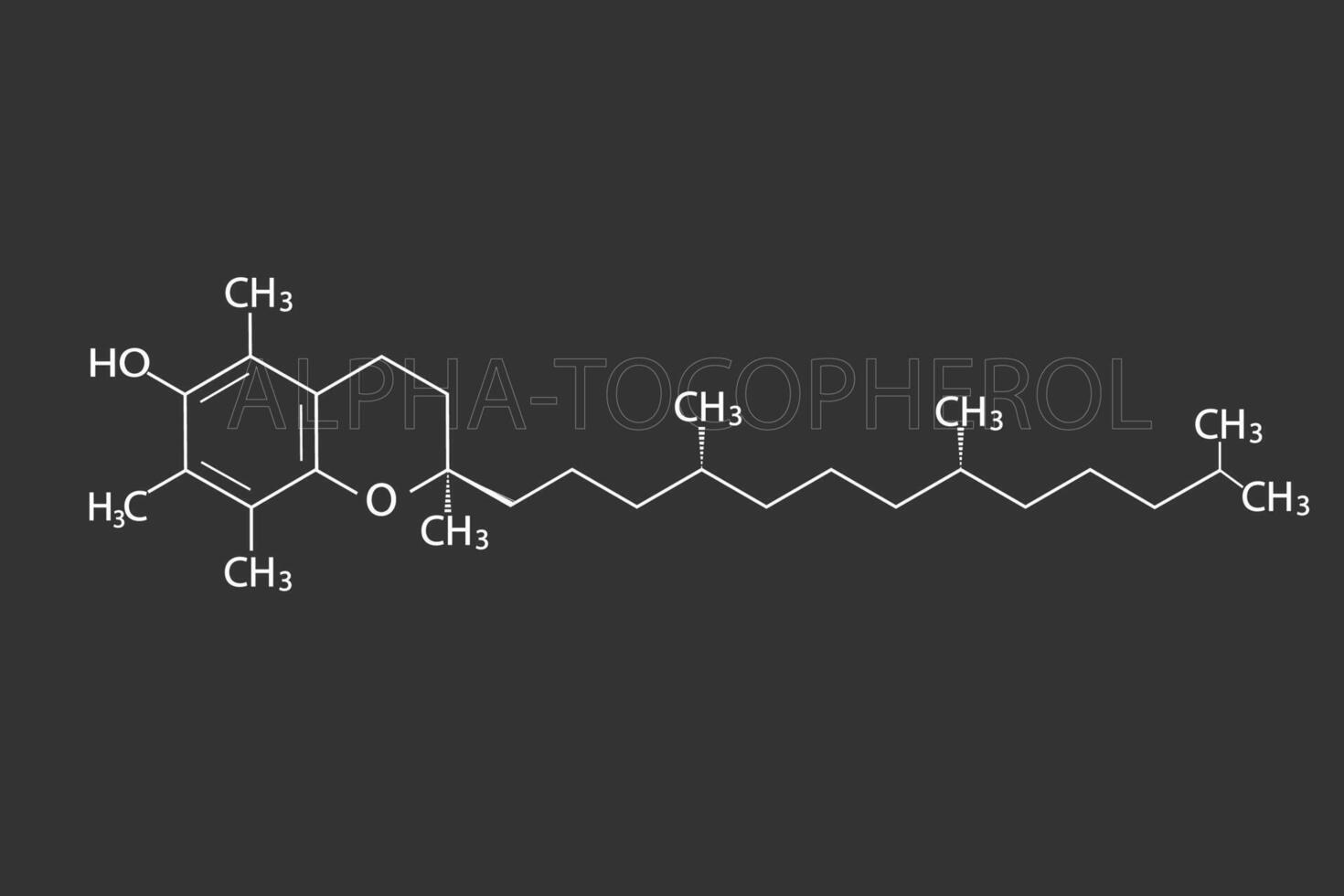 alfatocoferolo molecolare scheletrico chimico formula vettore