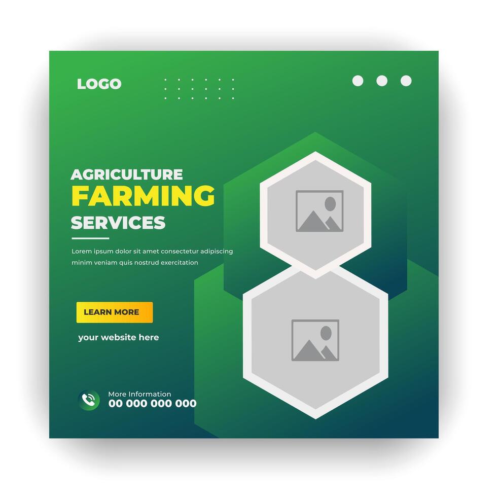 agricoltura agricoltura servizio copertina e sociale media inviare prato giardinaggio colorato fascio modello vettore