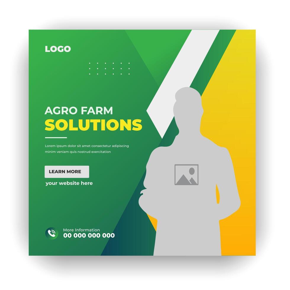 agricoltura agricoltura servizio copertina e sociale media inviare prato giardinaggio colorato fascio modello vettore