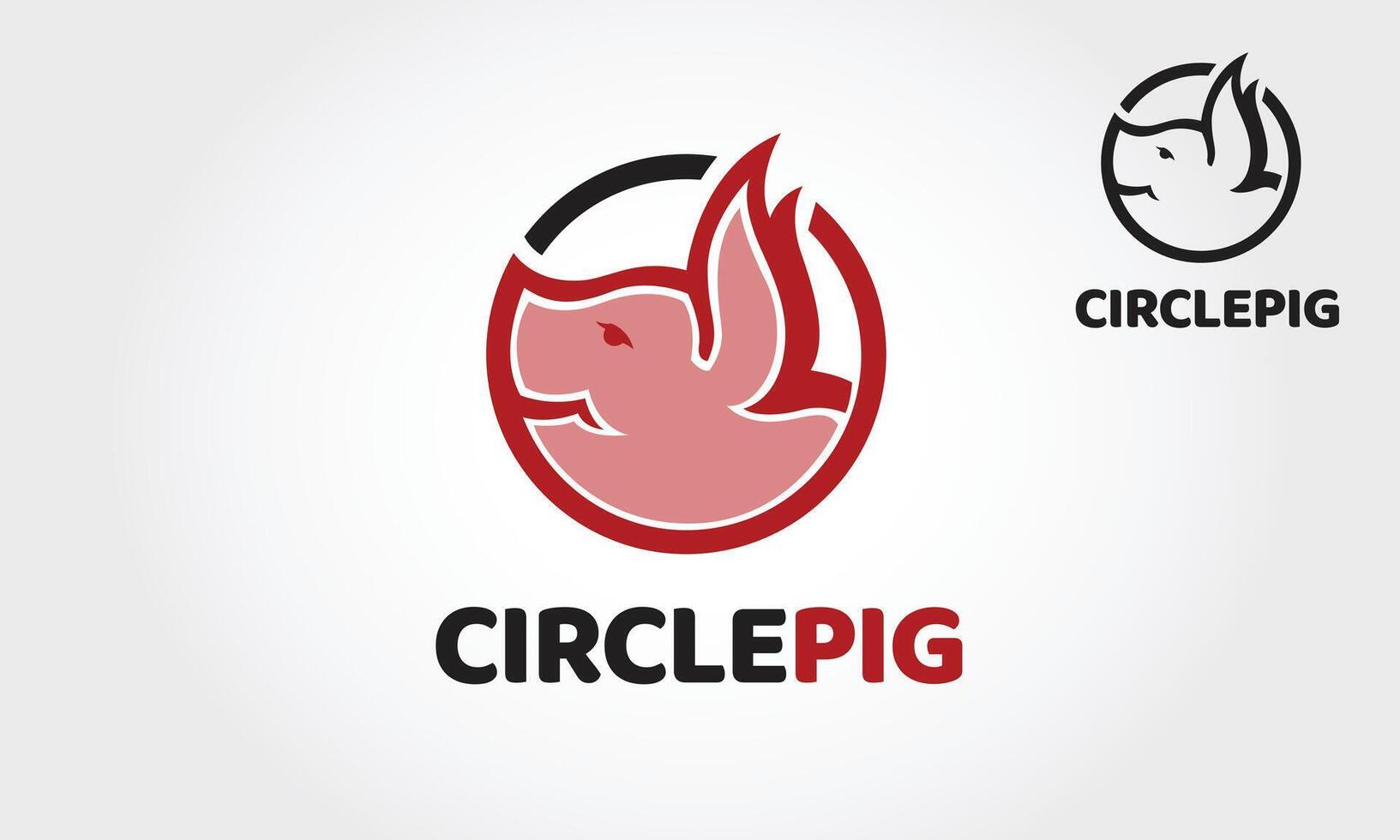 cerchio maiale vettore logo modello. porcellino logo cartone animato carattere. vettore logo illustrazione.