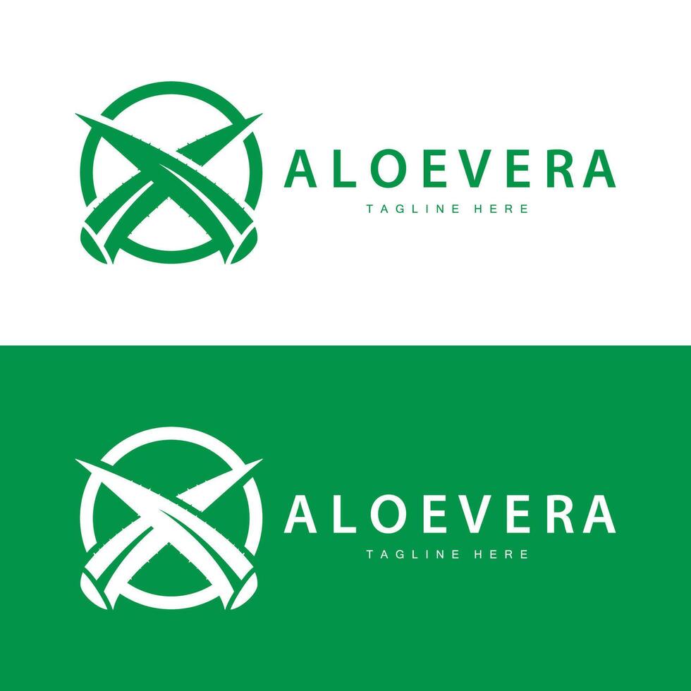aloe Vera logo cosmetico design semplice verde pianta Salute simbolo vettore illustrazione