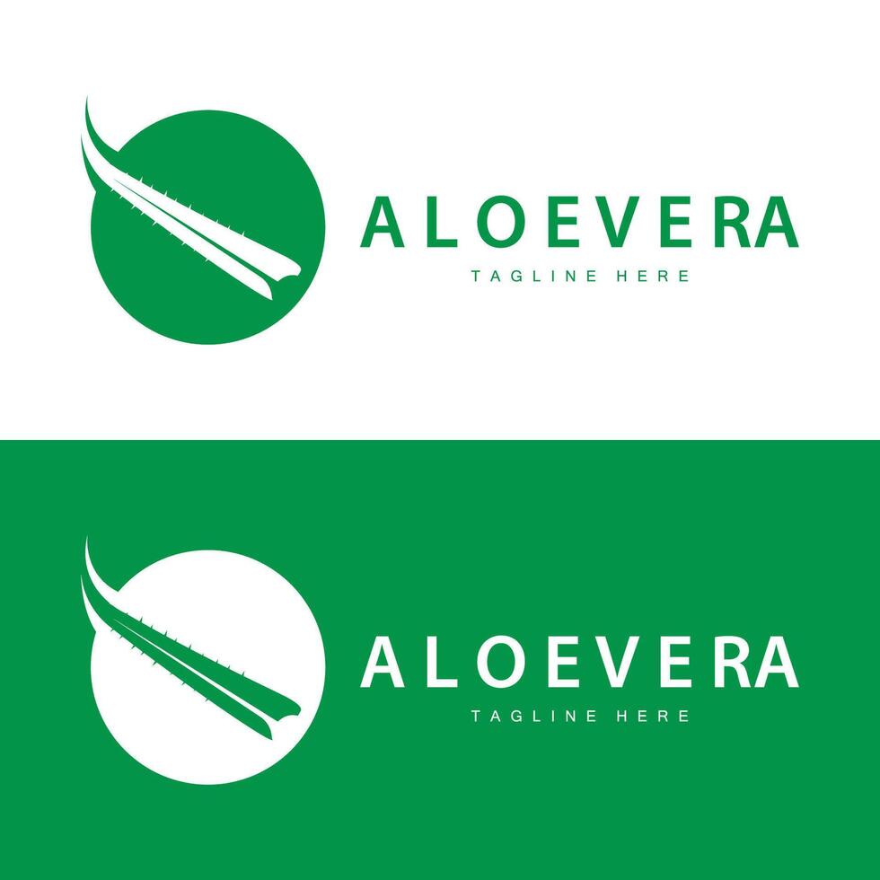 aloe Vera logo cosmetico design semplice verde pianta Salute simbolo vettore illustrazione