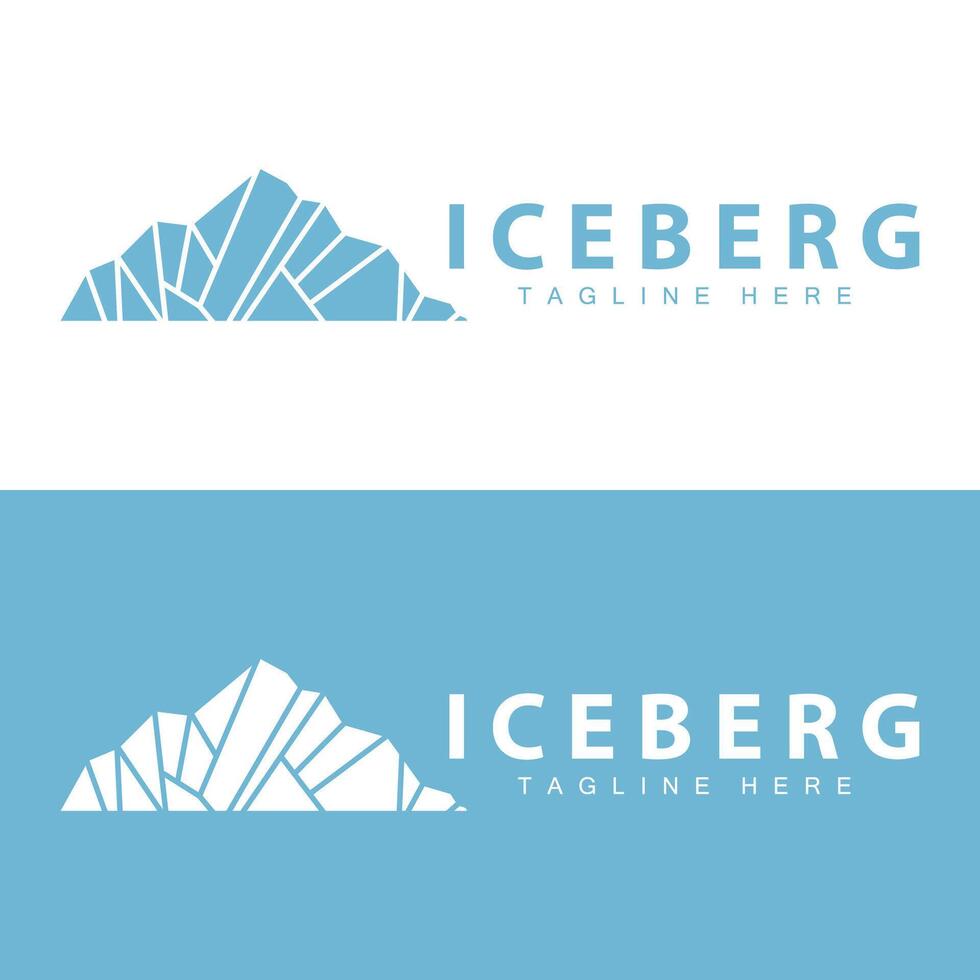 iceberg logo, Antartide logo disegno, semplice natura paesaggio vettore illustrazione modello