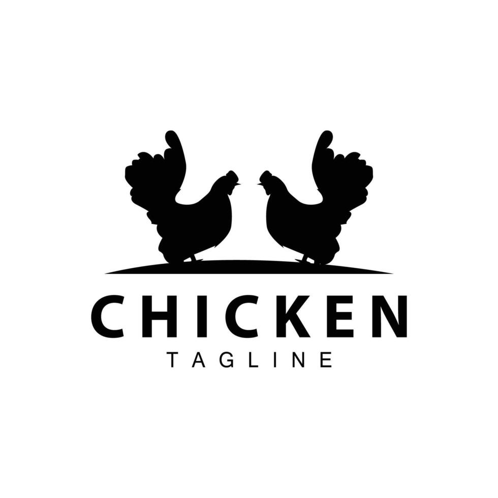 pollo logo azienda agricola animale bestiame pollo azienda agricola design fritte pollo ristorante vettore