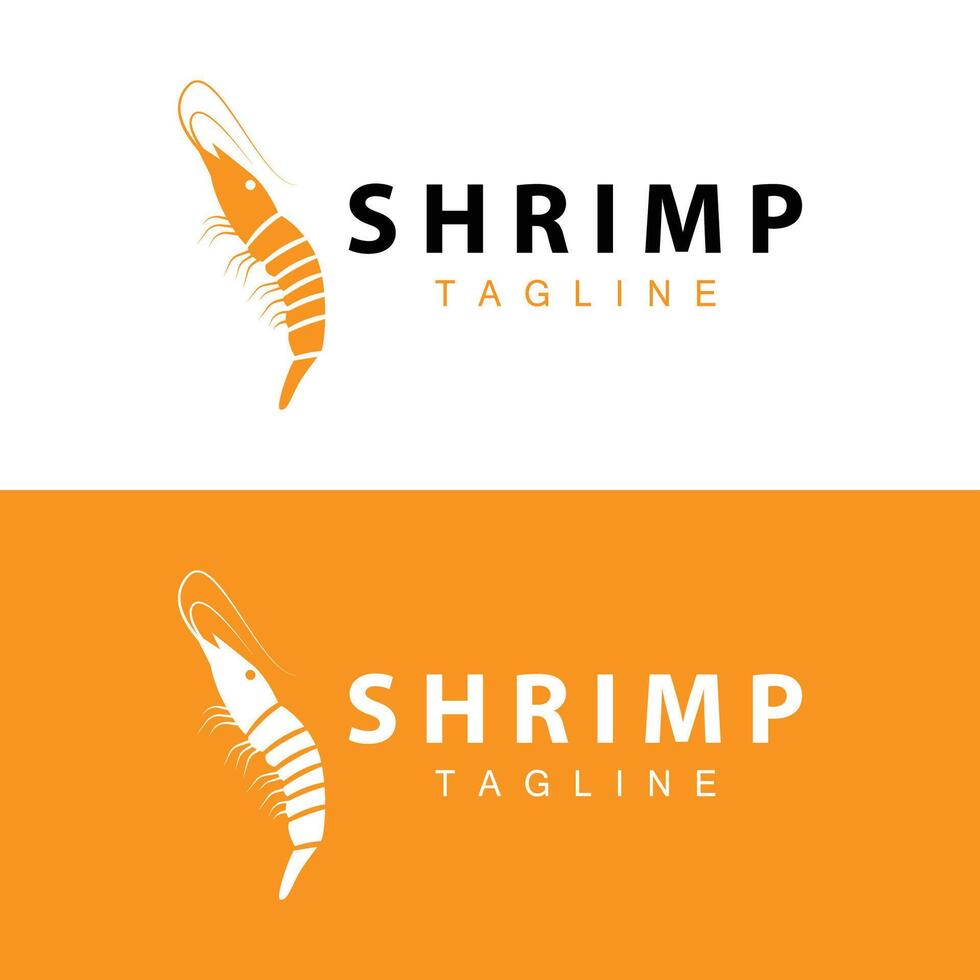 semplice gamberetto logo design vettore frutti di mare Sushi ristorante gamberi modello illustrazione