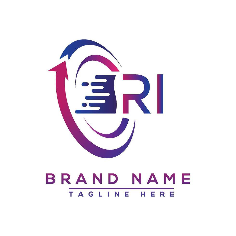 RI lettera logo design. vettore logo design per attività commerciale.