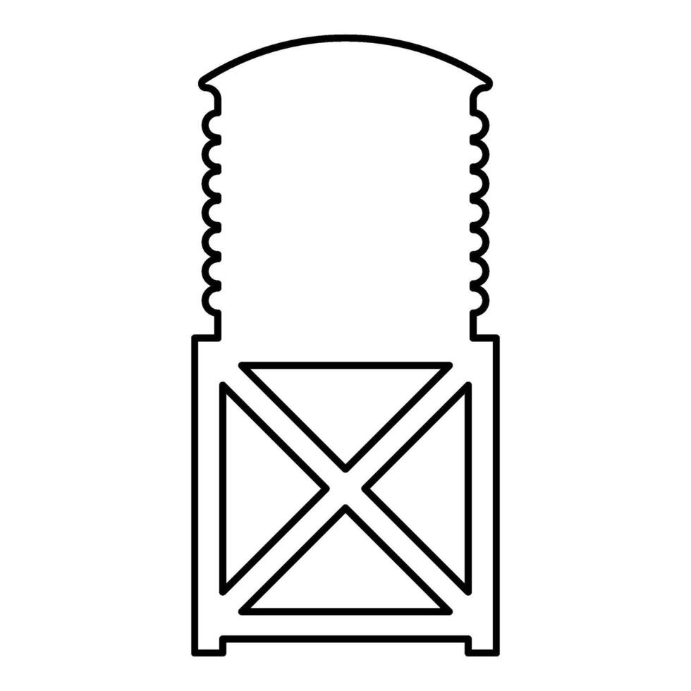 acqua Torre serbatoio Conservazione industriale costruzione contorno schema linea icona nero colore vettore illustrazione Immagine magro piatto stile