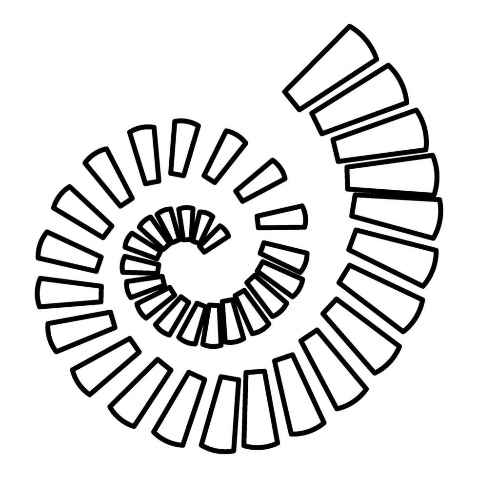 spirale scala circolare le scale contorno schema linea icona nero colore vettore illustrazione Immagine magro piatto stile