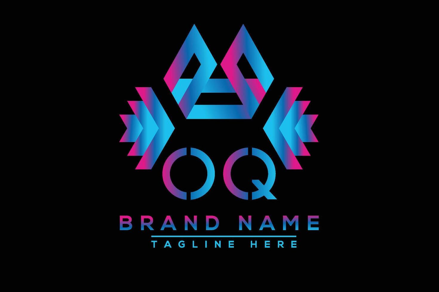 oq lettera logo design. vettore logo design per attività commerciale.