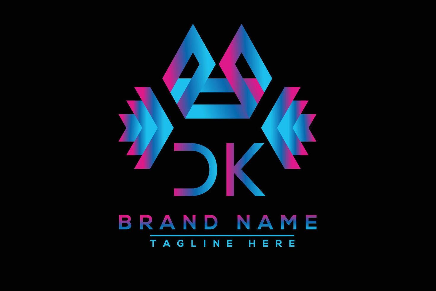 dk lettera logo design. vettore logo design per attività commerciale.