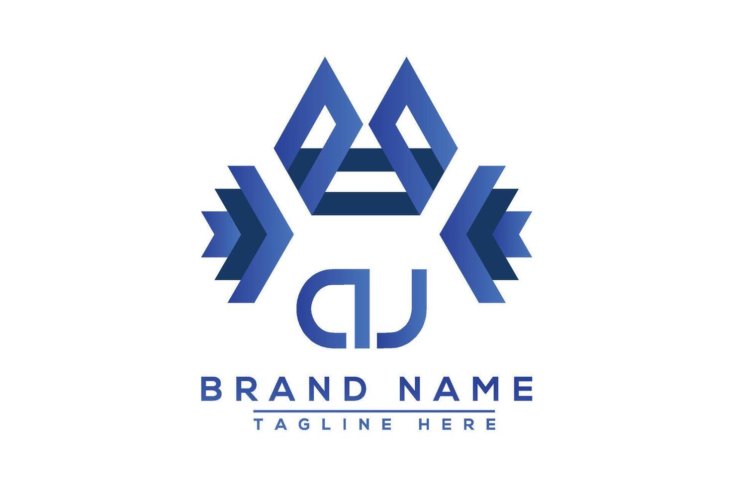 lettera aj blu logo design. vettore logo design per attività commerciale.