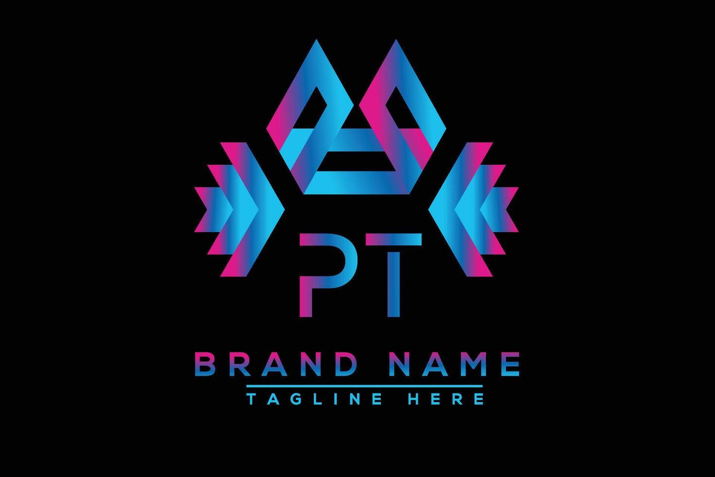 pt lettera logo design. vettore logo design per attività commerciale.