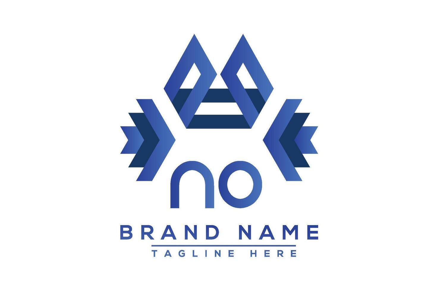lettera no blu logo design. vettore logo design per attività commerciale.