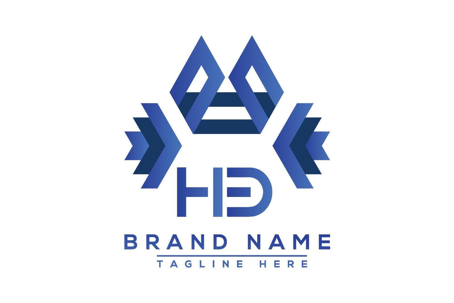 blu hb lettera logo design. vettore logo design per attività commerciale.