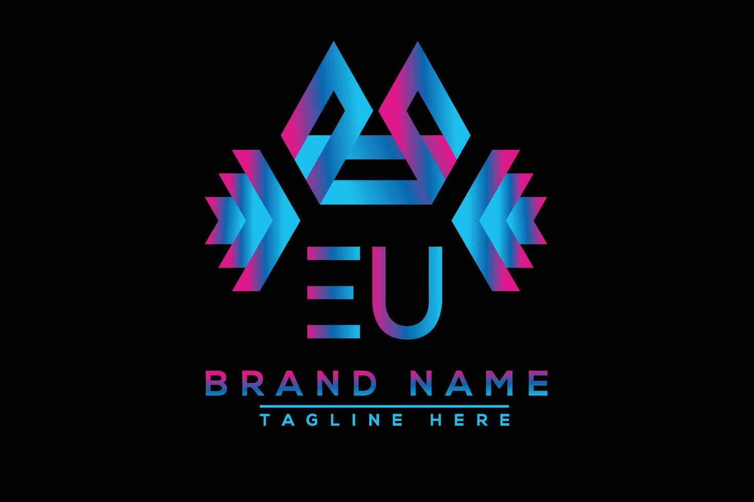 Unione Europea lettera logo design. vettore logo design per attività commerciale.