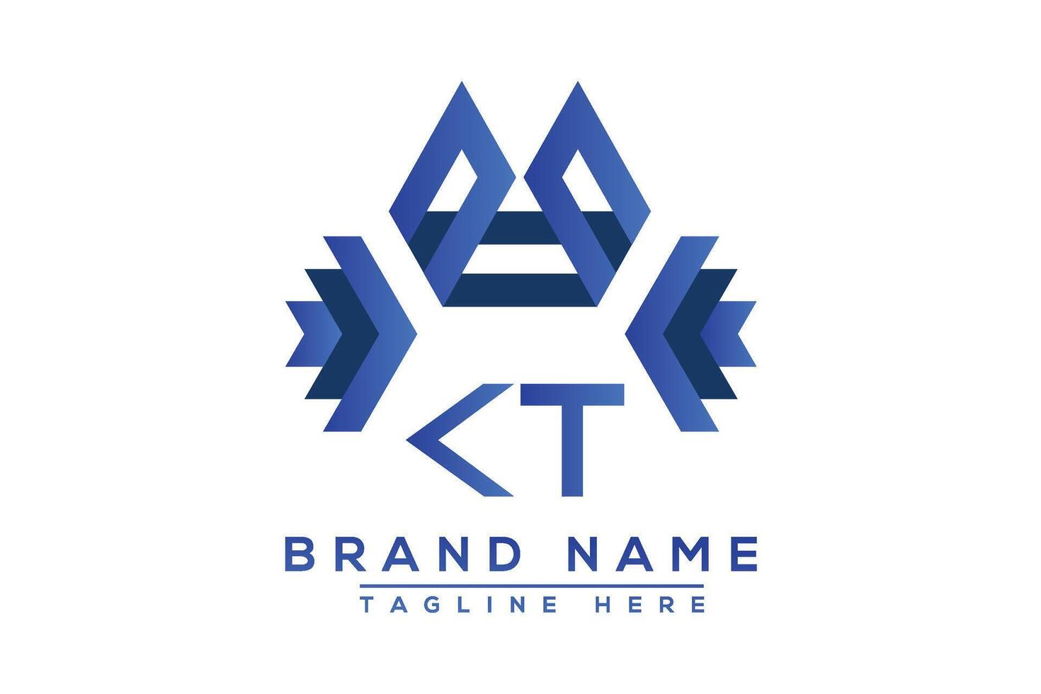lettera kt blu logo design. vettore logo design per attività commerciale.
