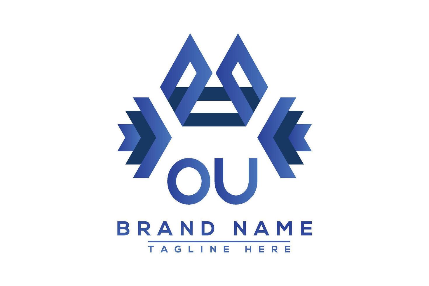 lettera ou blu logo design. vettore logo design per attività commerciale.