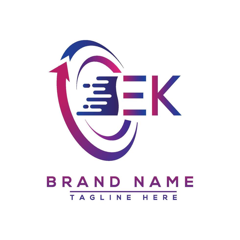 ek lettera logo design. vettore logo design per attività commerciale.