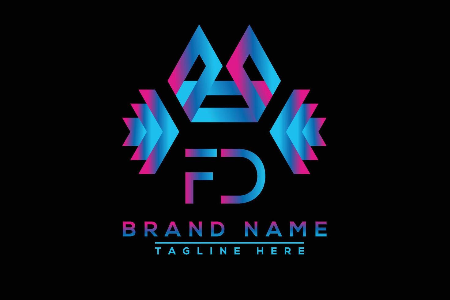 fd lettera logo design. vettore logo design per attività commerciale.