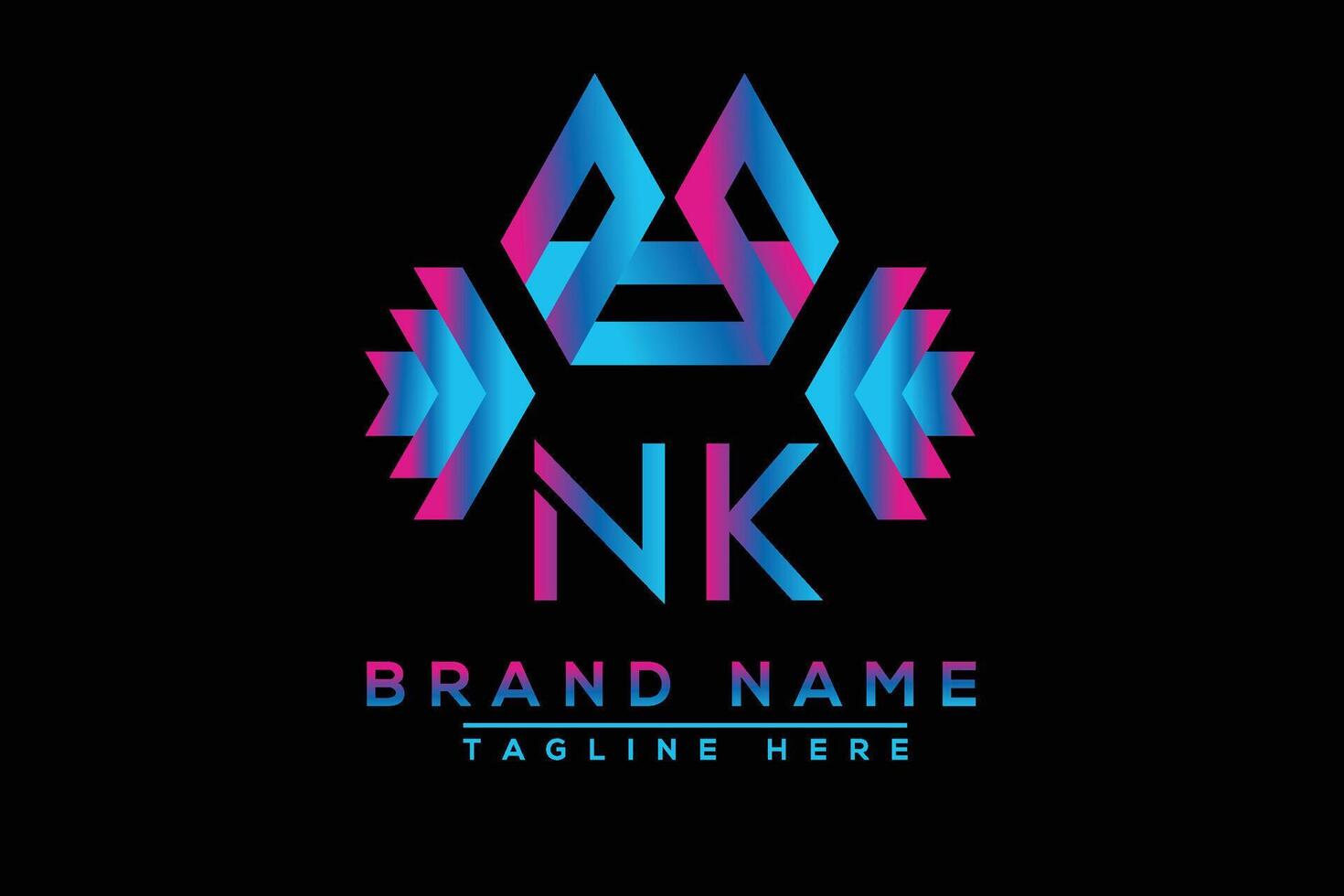 nk lettera logo design. vettore logo design per attività commerciale.
