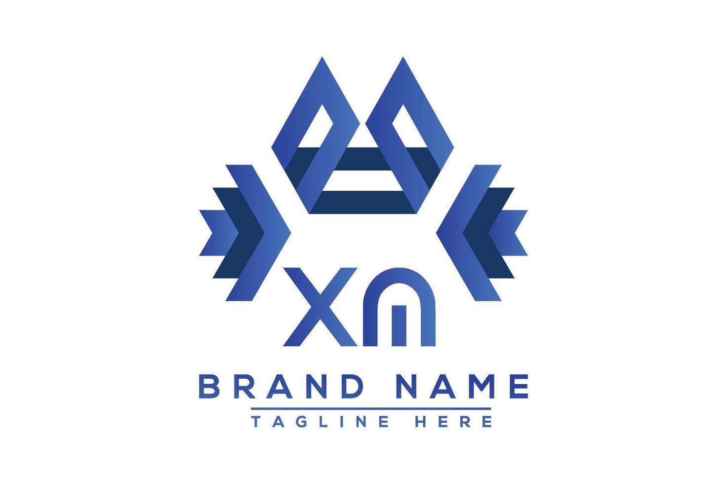 lettera xm blu logo design. vettore logo design per attività commerciale.