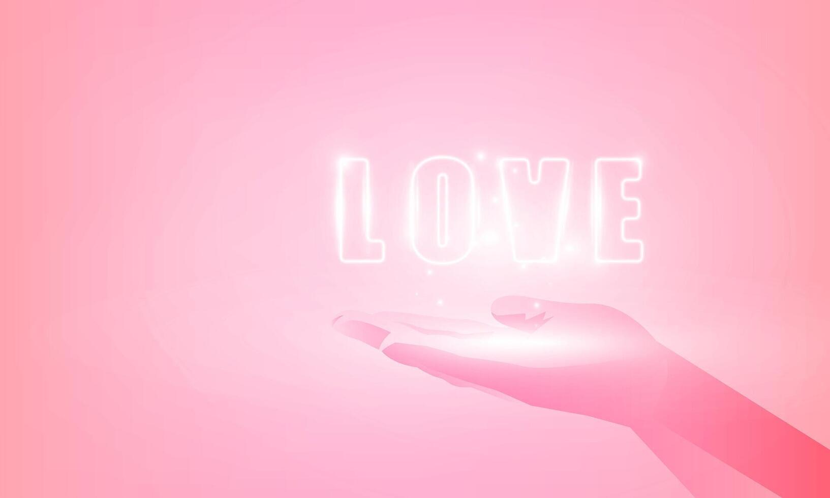 astratto contento San Valentino giorni neon cuore rosa sfondo con per vettore manifesto design