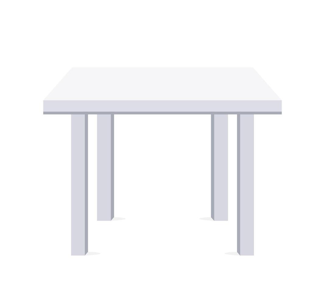bianca tavolo, piattaforma, In piedi. vettore illustrazione