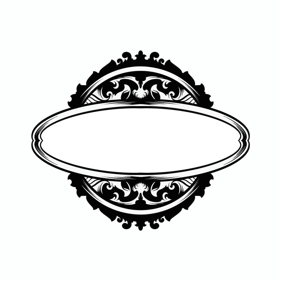classico cerchio ornamento decorazione nero e bianca vettore telaio